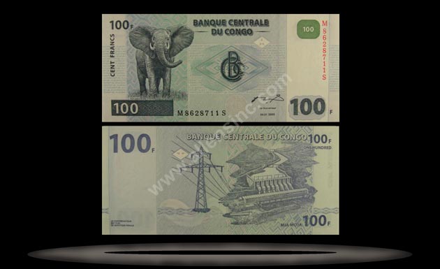 Congo Democratic Republic Banknote, 100 Francs, 4.1.2000, P#92A MAIN