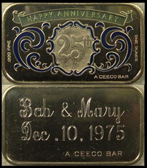 Happy Anniversary - enameled' Art Bar by Ceeco Mint. MAIN