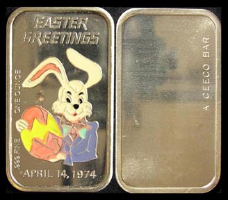 Happy Easter 1974 - enameled' Art Bar by Ceeco Mint. MAIN