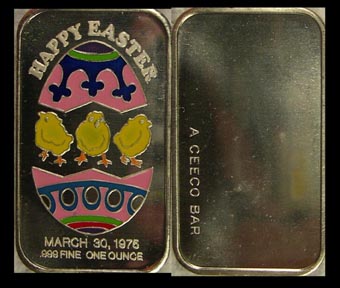 Happy Easter 1976 - enameled' Art Bar by Ceeco Mint. MAIN
