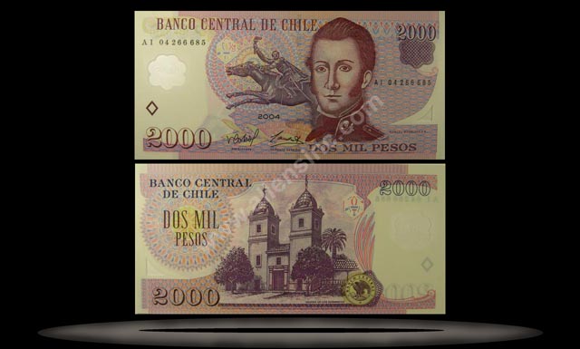 Chile Banknote, 2000 Pesos, 2007, P#160b MAIN