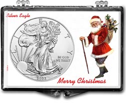 Merry Christmas Santa Claus American Silver Eagle Gift Display THUMBNAIL