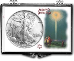 1986 Christmas Star American Silver Eagle Gift Display THUMBNAIL