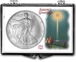 1995 Christmas Star American Silver Eagle Gift Display THUMBNAIL