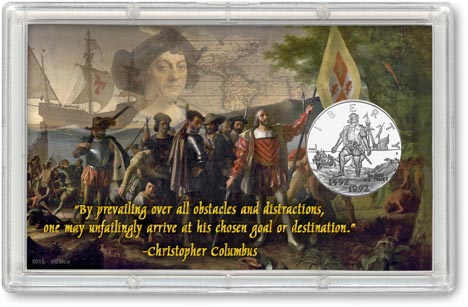 Christopher Columbus Commemorative Half Dollar Display LARGE