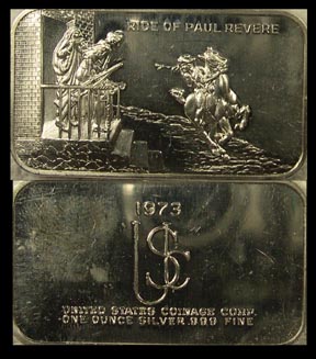 Paul Revere’s Ride' Art Bar by US Coinage Corp. MAIN
