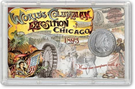 1893 World's Columbian Exposition Commemorative Half Dollar Display LARGE