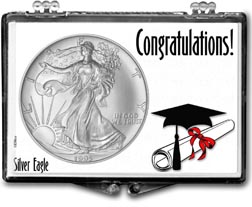 1995 Congratulations Graduate American Silver Eagle Gift Display THUMBNAIL