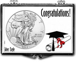 2013 Congratulations Graduate American Silver Eagle Gift Display THUMBNAIL