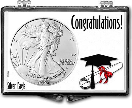 2024 Congratulations Graduate American Silver Eagle Gift Display LARGE
