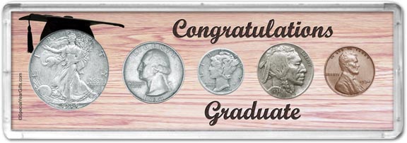 1934 Congratulations Graduate Coin Gift Set LARGE
