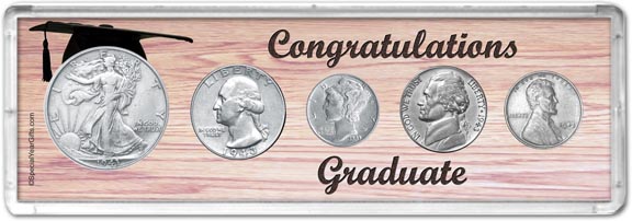 1943 Congratulations Graduate Coin Gift Set MAIN