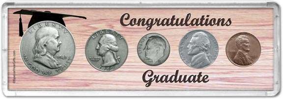 1949 Congratulations Graduate Coin Gift Set MAIN