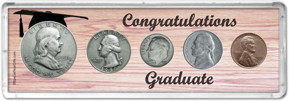 1950 Congratulations Graduate Coin Gift Set MAIN