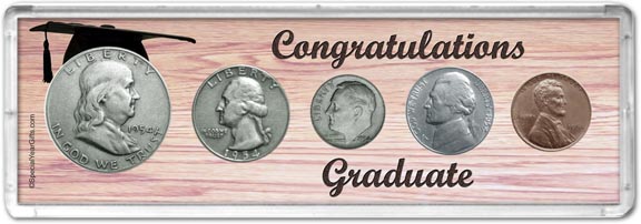 1954 Congratulations Graduate Coin Gift Set MAIN