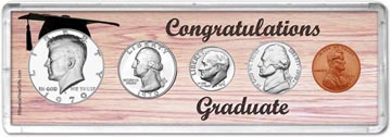 1970 Congratulations Graduate Coin Gift Set THUMBNAIL