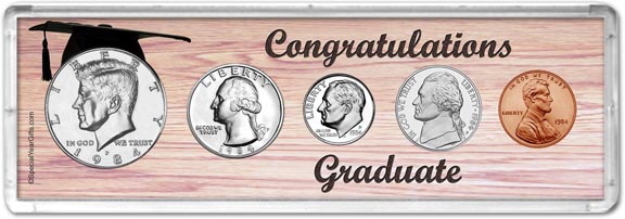 1984 Congratulations Graduate Coin Gift Set LARGE
