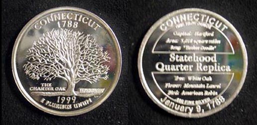 Connecticut Quarter Replica' Art Bar. MAIN