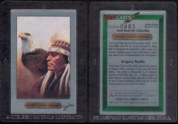 Chief Crazy Horse by Gregory Perillo; 1 g 999.5 Platinum MAIN