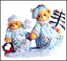 Selma & Arlana -  Winter Wonders, Faithful Friends , Cherished Teddies Figurine #112390 MAIN