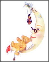 Bear Asleep On Crescent Moon, Cherished Teddies Ornament #112393 MAIN