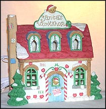 Santa's Workshop - Night Light, Cherished Teddies Lighted House #141925 MAIN