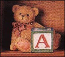 Bear With A Block, Cherished Teddies Block Letter #158488A MAIN