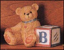 Bear With B Block, Cherished Teddies Block Letter #158488B MAIN