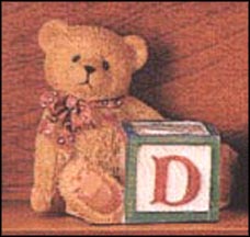Bear With D Block, Cherished Teddies Block Letter #158488D MAIN