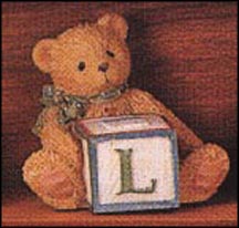 Bear With L Block, Cherished Teddies Block Letter #158488L MAIN