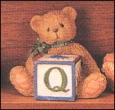 Bear With Q Block, Cherished Teddies Block Letter #158488Q MAIN