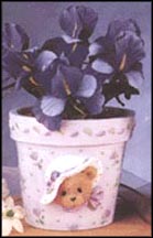 Mini Flower Pot With Silk Flowers, Cherished Teddies Flower Pot #202983L MAIN