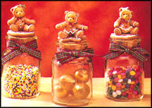 Gingerbear Glass Jars/Cork, Cherished Teddies Accessory #352640 MAIN
