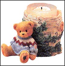 Boy With Birch Tree Trunk, Cherished Teddies Candle Holder #353949 MAIN