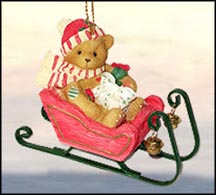 Teddy Riding In Sleigh, Cherished Teddies Ornament #546542 MAIN