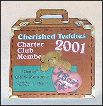 2001 Membearship Lapel Pin (Turquoise With Charter Crew, Cherished Teddies Lapel Pin #824313C MAIN
