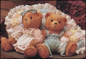 Michelle & Michael - Friendship Is A Cozy Feeling, Cherished Teddies Figurine #910775 MAIN