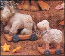 Sheep/Donkey Pull Toys - Set Of 2, Cherished Teddies Figurine #912867DS MAIN