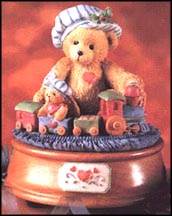 Thomas - Bear Playing With Train - Sharing The Season Together, Cherished Teddies Musical #912964 MAIN
