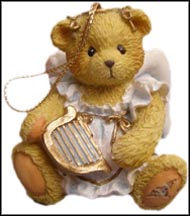 Angel With Harp, Cherished Teddies Ornament #912980H MAIN