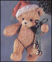 Jointed Bear In Santa Cap, Cherished Teddies Ornament #914894 MAIN