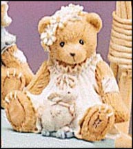 Girl In Blue Bonnet And Chick, Cherished Teddies Figurine #916358B MAIN