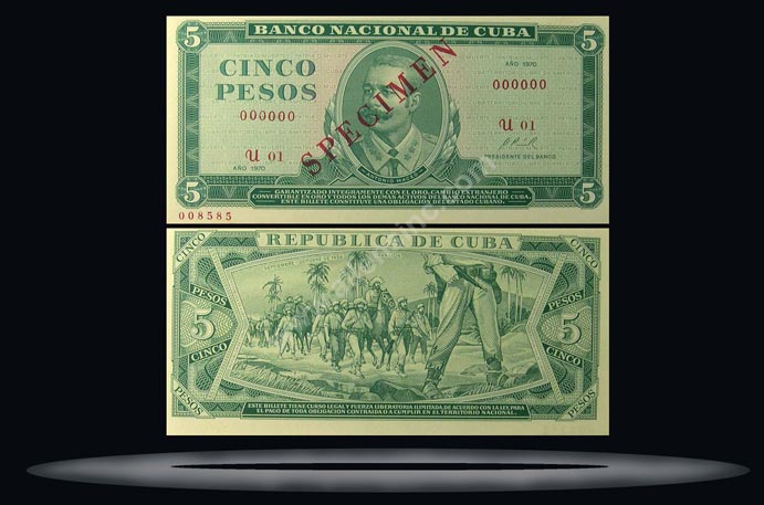 Cuba Banknote, 5 Pesos, 1990, P#103d MAIN