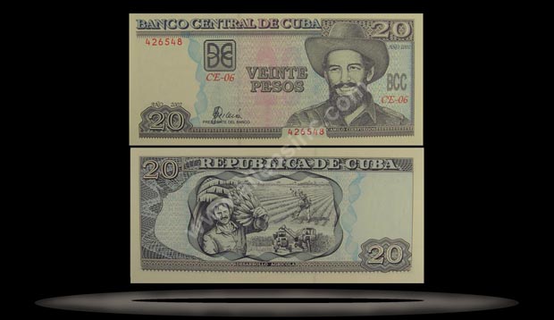 Cuba Banknote, 20 Pesos, 2001, P#118c MAIN
