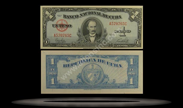 Cuba Banknote, 1 Peso, 1949, P#77a MAIN