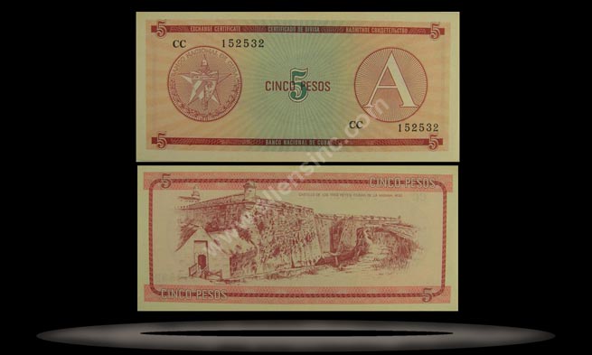 Foreign Exchange, Cuba Banknote, 5 Pesos, ND (1985), P#3 MAIN