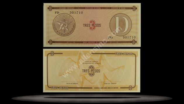 Foreign Exchange, Cuba Banknote, 3 Pesos, P#33 MAIN