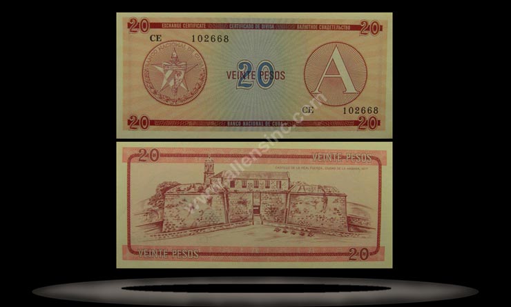 Foreign Exchange, Cuba Banknote, 20 Pesos, ND (1985), P#5 MAIN