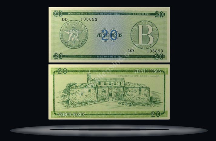 Foreign Exchange, Cuba Banknote, 20 Pesos, ND (1985), P#9 MAIN