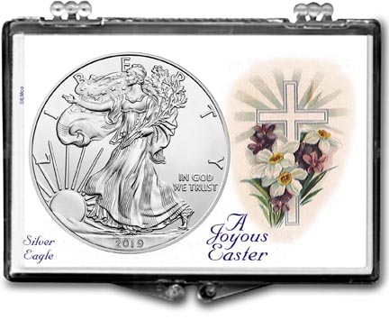 2019 A Joyous Easter with Cross American Silver Eagle Gift Display LARGE